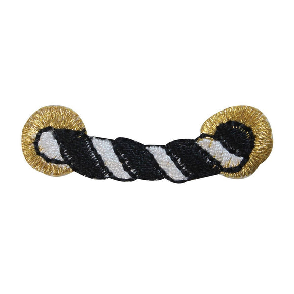 ID 2687A Striped Nautical Rope Patch Cord Tie Embroidered Iron On Applique