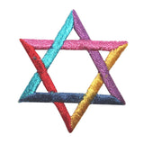 ID 8262 Jewish Star of David Patch Shield Hanukkah Embroidered Iron On Applique