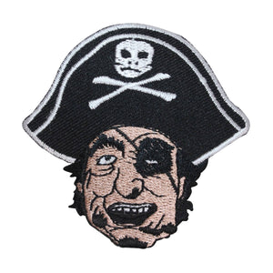 ID 2705 Pirate Face Patch Sailor Evil Sea Captain Embroidered Iron On Applique
