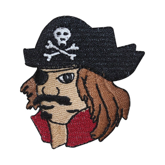 ID 2706 Pirate Face Patch Sea Captain Evil Sailor Embroidered Iron On Applique