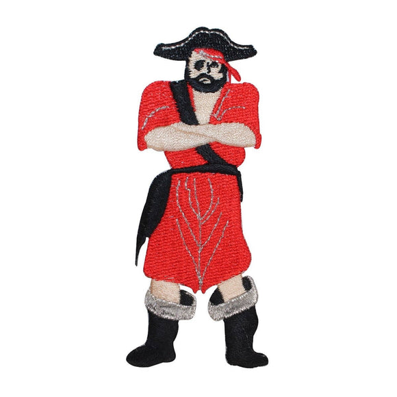 ID 2707 Pirate Standing Patch Sea Captain Evil Sail Embroidered Iron On Applique