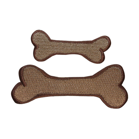 ID 2840AB Set of 2 Dog Bone Patches Chew Toy Pet Embroidered Iron On Applique
