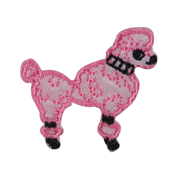 ID 2737B Lot of 3 Pink Poodle Patches Fluffy Dog Embroidered Iron On Applique