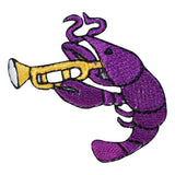 ID 1714B Lobster Playing Trumpet Patch Music Band Embroidered Iron On Applique