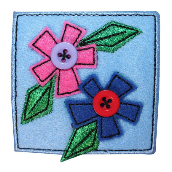ID 1717B Felt Flowers Badge Patch Garden Daisy Embroidered Iron On Applique