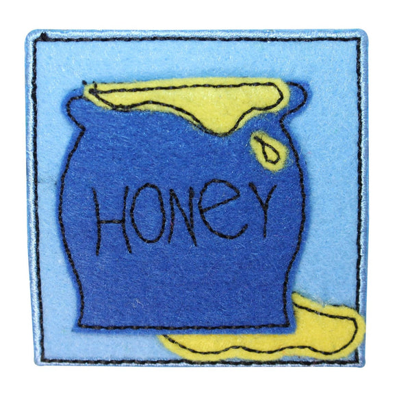 ID 1720A Honey Pot Badge Patch Felt Bee Craft Embroidered Iron On Applique