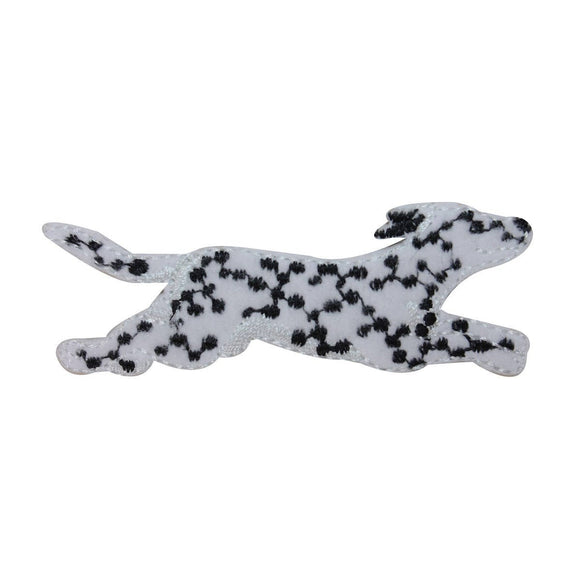 ID 2851A Fluffy Dalmatian Running Patch Fireman Dog Embroidered Iron On Applique