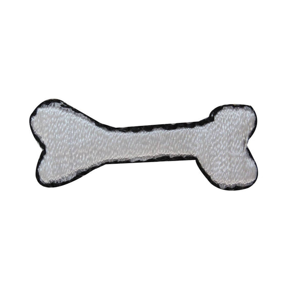 ID 2861 Lot of 3 White Dog Bone Patch Pet Treat Chew Embroidered IronOn Applique