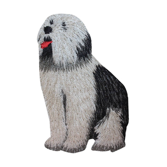 ID 2753 English Sheepdog Dog Patch Puppy Breed Embroidered Iron On Applique