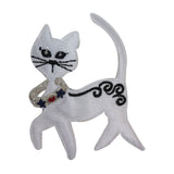 ID 2876 Fancy Cat With Collar Patch Kitty Kitten Embroidered Iron On Applique