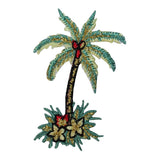 ID 1729 Tropical Palm Tree Patch Beach Sand Coconut Embroidered Iron On Applique