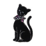 ID 2891 Black Cat With Bandana Patch Kitty Kitten Embroidered Iron On Applique