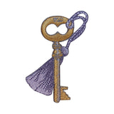 ID 3206 Skeleton Key With Tassel Patch Door Lock Embroidered Iron On Applique