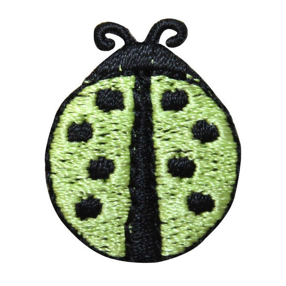 ID 1609B Green Ladybug Patch Garden Insect Symbol Embroidered Iron On Applique