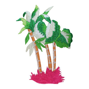 ID 1755 Group of Palm Tree Patch Tropical Beach Embroidered Iron On Applique