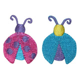 ID 1612AB Lot of 2/Set of 2 Cute Ladybug Patches Insect Bug Embroidered Iron On Applique