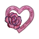 ID 3215 Floral Heart Love You Patch Valentine's Day Embroidered Iron On Applique
