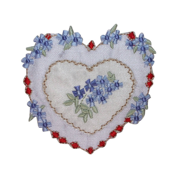 ID 3220 Heart With Flowers Patch Valentine Day Love Embroidered Iron On Applique