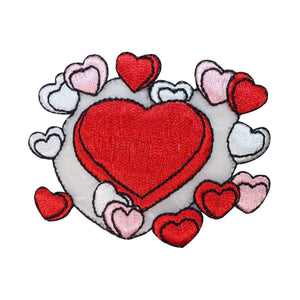 ID 3225 Group of Hearts Patch Valentine's Day Love Embroidered Iron On Applique