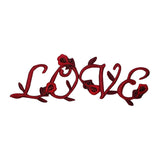 ID 3230 Love Sign In Red Roses Patch Valentines Day Embroidered Iron On Applique