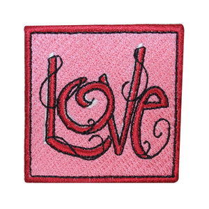ID 3237 Love Badge Patch Valentines Day Emblem Sign Embroidered Iron On Applique