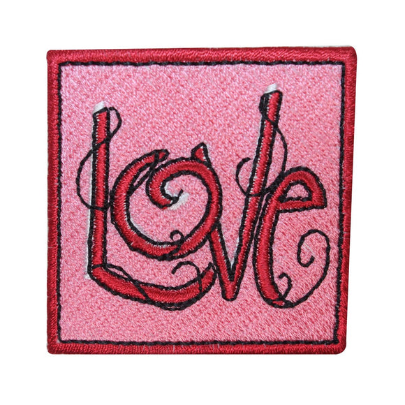 ID 3237 Love Badge Patch Valentines Day Emblem Sign Embroidered Iron On Applique