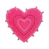 ID 3240 Fluffy Heart Patch Valentine Day Love Furry Embroidered Iron On Applique