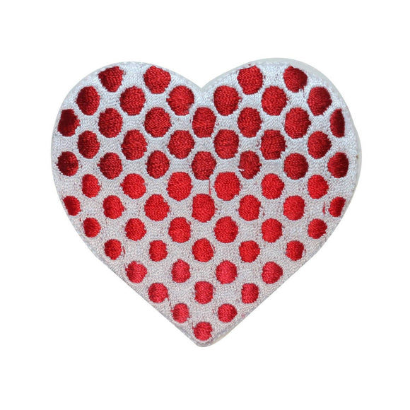 ID 3246 Spotted Heart Patch Valentines Day Love Embroidered Iron On Applique