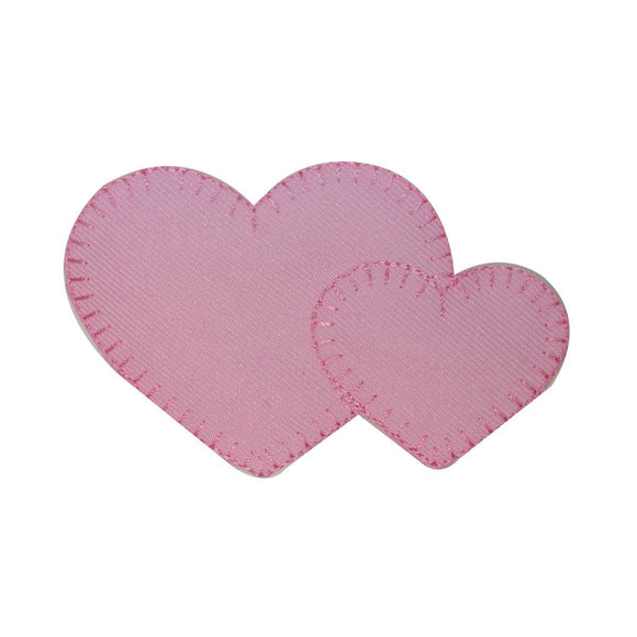 ID 3249 Pink Hearts Patch Valentines Day Love Symbol Embroidered IronOn Applique