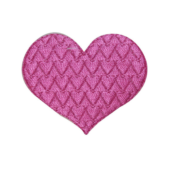 ID 3267A Textured Heart Patch Valentines Day Love Embroidered Iron On Applique