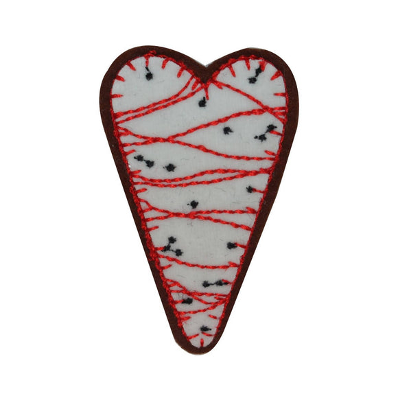 ID 3270B Heart Cookie Patch Valentines Day Love Embroidered Sew On Applique