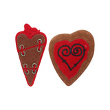 ID 3271AB Set of 2 Soft Heart Patches Valentines Day Love Felt Sew On Applique