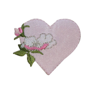 ID 3273B Fancy Floral Heart Patch Valentines Love Embroidered Iron On Applique