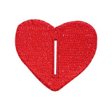 ID 3274A Heart Button Hole Patch Valentines Love Embroidered Iron On Applique