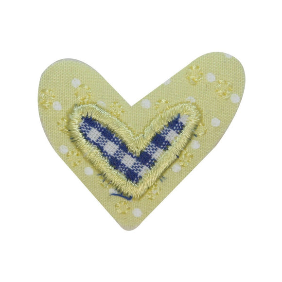 ID 3275B Plaid Flower Patch Valentines Day Love Embroidered Iron On Applique