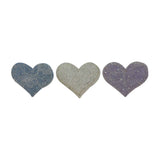 ID 3277ABC Set of 3 Sparkle Heart Patches Valentines Day Love Iron On Applique