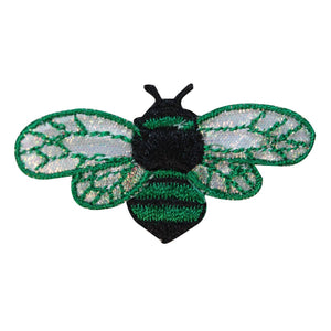 ID 1615A Bee Flying Patch Honey Wasp Colorful Bug Embroidered Iron On Applique