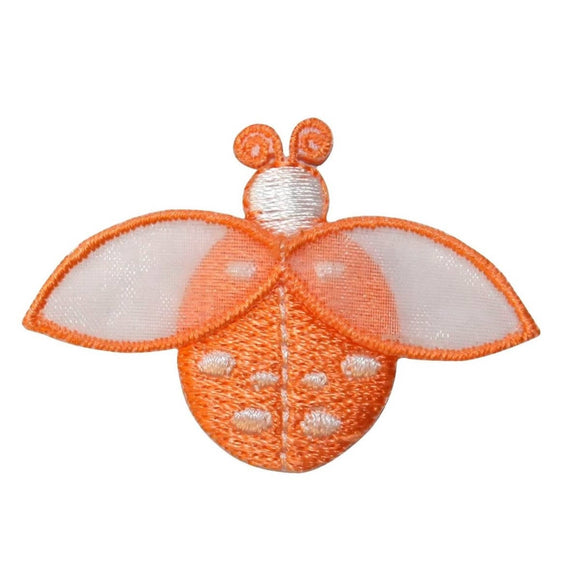 ID 1616D Orange Ladybug Patch Garden Beetle Insect Embroidered Iron On Applique