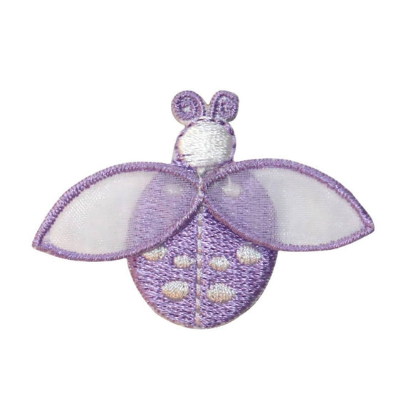 ID 1616G Purple Ladybug Patch Garden Beetle Insect Embroidered Iron On Applique