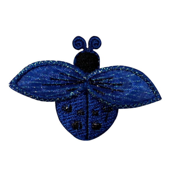 ID 1616J Dark Blue Ladybug Patch Garden Beetle Bug Embroidered Iron On Applique