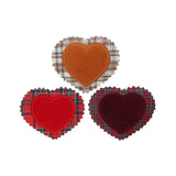 ID 3283ABC Set of 3 Felt Plaid Heart Patch Valentines Day Love Iron On Applique