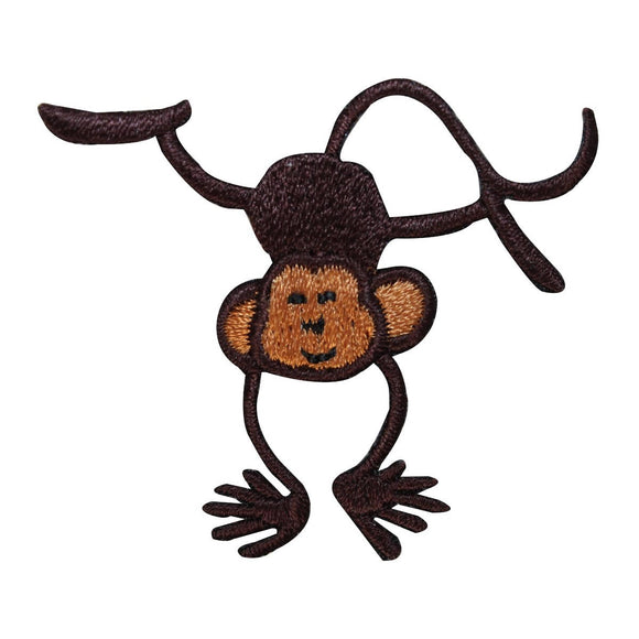 ID 1638C Happy Monkey Handstand Patch Wild Jungle Embroidered Iron On Applique
