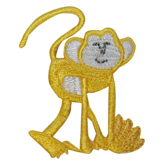 ID 1644C Happy Monkey Walking Patch Cute Chimp Embroidered Iron On Applique