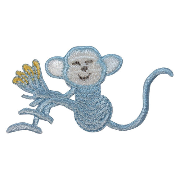 ID 1644D Happy Monkey With Bananas Patch Cute Chimp Embroidered Iron On Applique