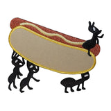 ID 1930 Ants Carrying Hotdog Patch Picnic Bugs Embroidered Iron On Applique