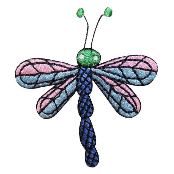 ID 1661B Cute Dragonfly Patch Garden Fairy Fly Bug Embroidered Iron On Applique