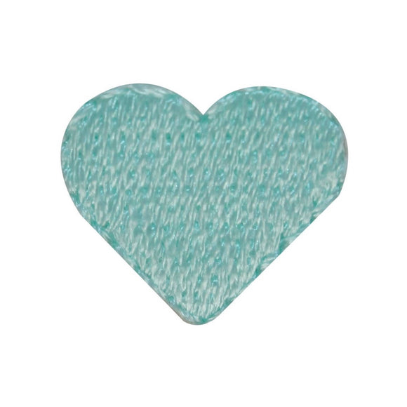 ID 3299A Lot of 3 Tiny Teal Heart Patch Love Shape Embroidered Iron On Applique