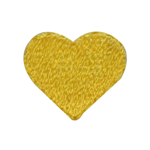 ID 3299D Lot of 3 Tiny Yellow Heart Patch Love Shape Embroidered IronOn Applique