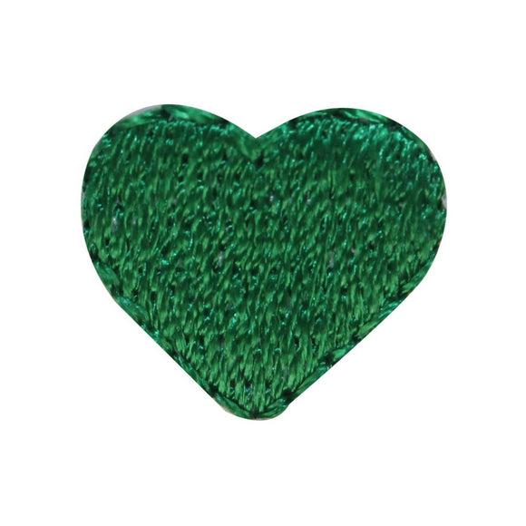 ID 3299G Lot of 3 Tiny Green Heart Patch Love Shape Embroidered Iron On Applique
