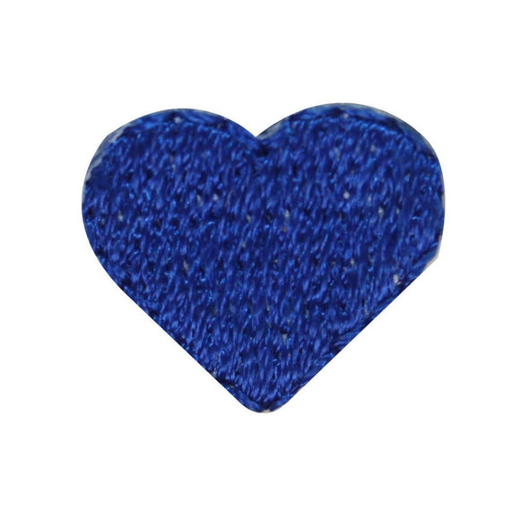 ID 3299I Lot of 3 Tiny Blue Heart Patch Love Shape Embroidered Iron On Applique
